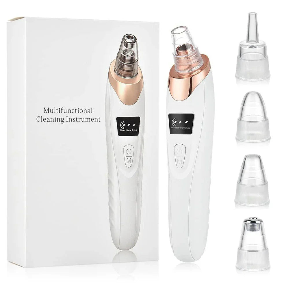 5-in-1 Rechargeable Blackhead Remover Machine – Facial Pore Vacuum Suction Cleaner with 5 Interchangeable Heads