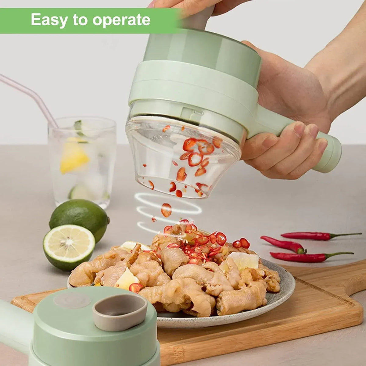 Electric Handheld Vegetable Cutter & Slicer β Multifunctional Mini Food Chopper, Compact Kitchen Tool