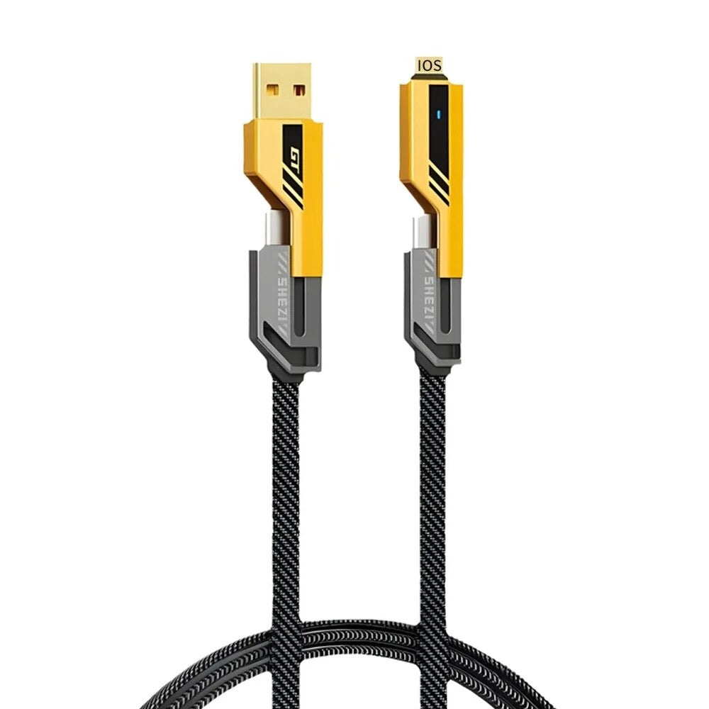 4-in-1 Fast Charging Cable 1.5 Metre | USB to Type-C PD Charging Cable for iPhone, Android & Laptop