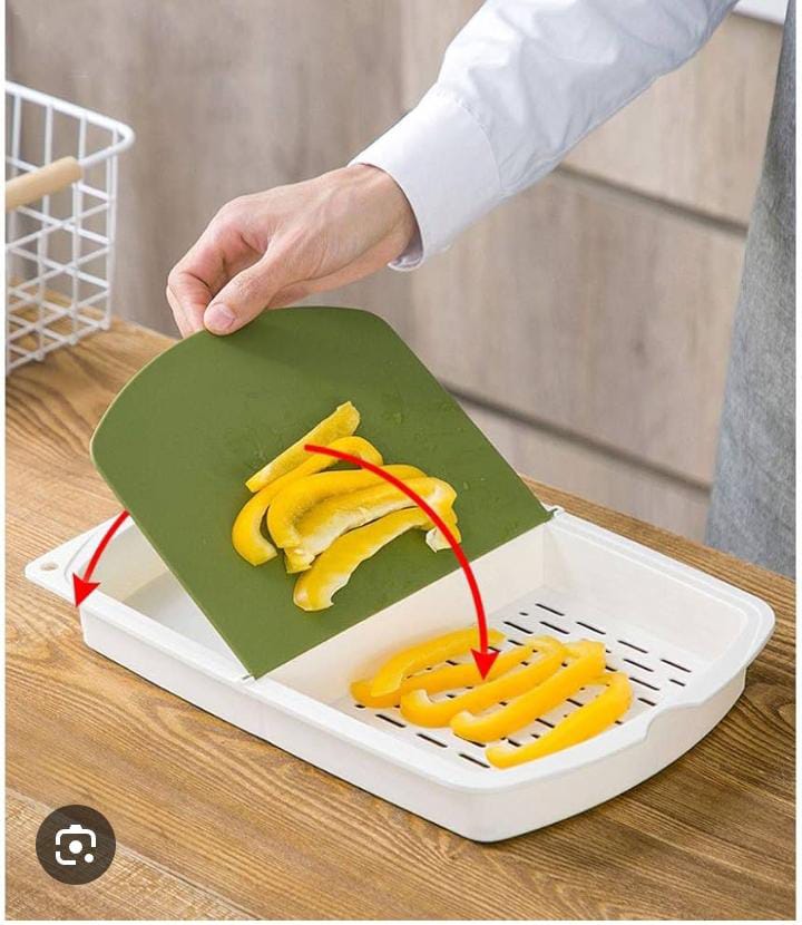 3-in-1 Kitchen Cutting Board with Drain Basket & Storage Box | Durable Plastic Chopping Board & Kitchen Prep Tool
