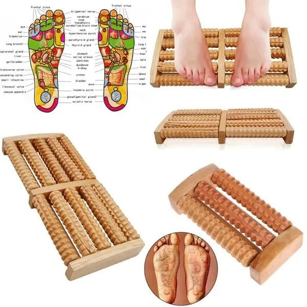 Traditional Wooden Roller Foot Massager β Natural Wood Foot Massage Tool for Relaxation, Stress Relief & Everyday Foot Care
