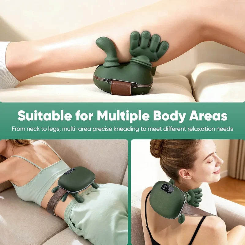 Smart Finger Pressure Neck Massager | Electric Heated Deep Kneading Massager for Neck, Back & Shoulders | Relaxation Device