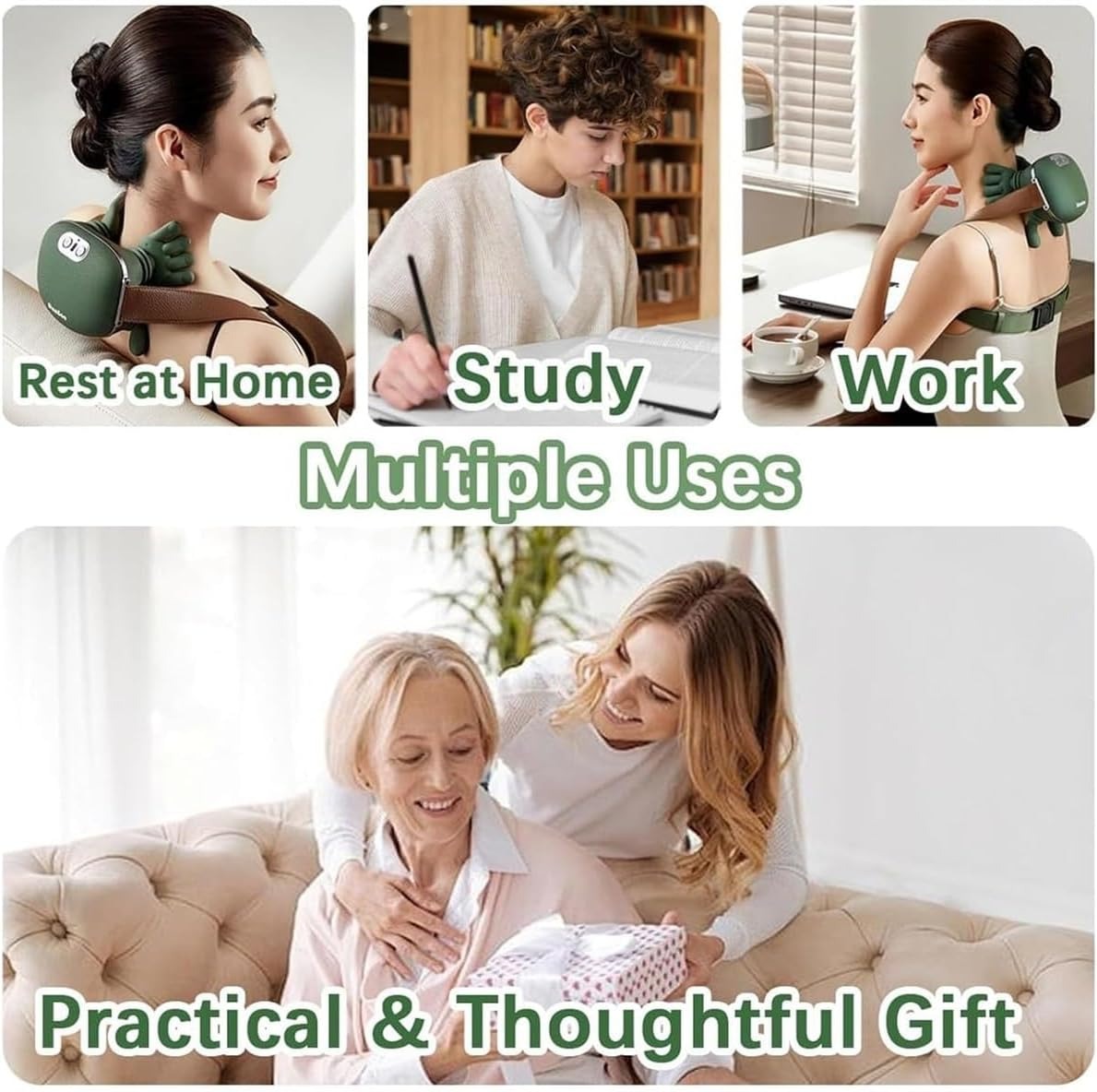 Smart Finger Pressure Neck Massager | Electric Heated Deep Kneading Massager for Neck, Back & Shoulders | Relaxation Device