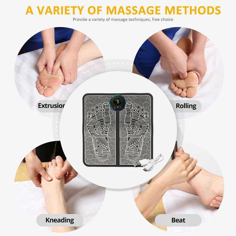 EMS Foot Massager Mat | Electric Foot Massage Pad with Smart Display, 9 Intensity Levels & 6 Modes