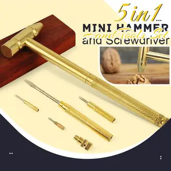 5-in-1 Multifunction Mini Craft Strong Hammer & Screwdriver Hand Tools Set