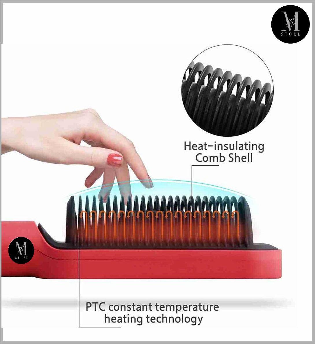 HQT-909B 2-in-1 Hair Straightener & Curling Comb Brush – Electric Hair Styler, Adjustable Temperature, Random Color