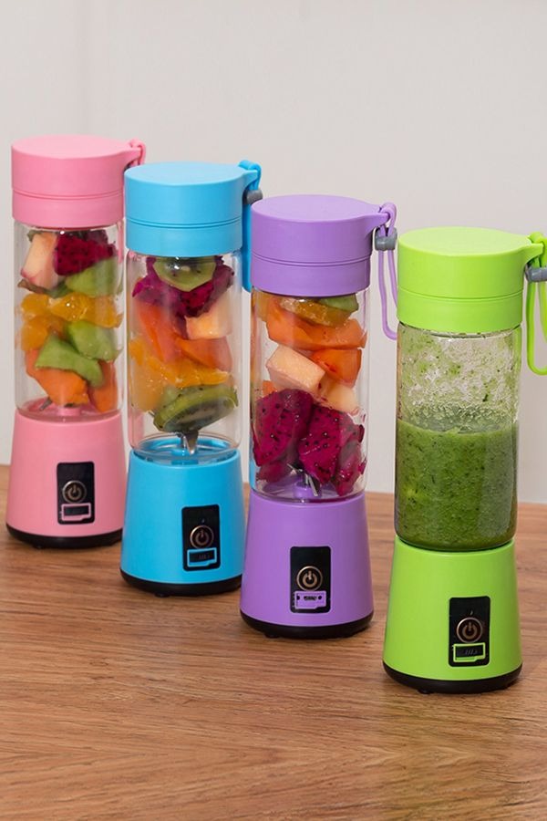 Rechargeable Portable Mini Juicer Blender – 6 Blades, 380ml USB Chargeable Smoothie Maker [Random Color]