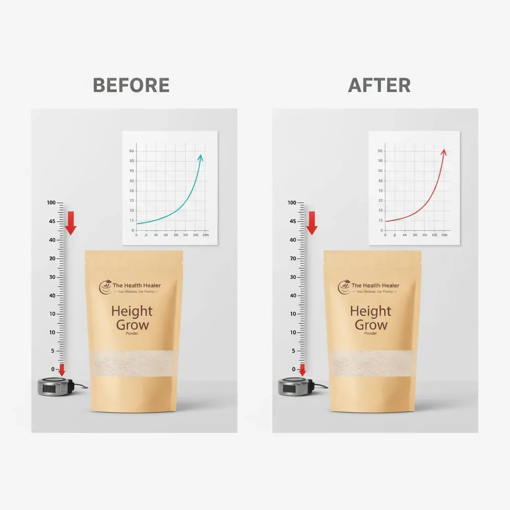 The Health Healer Height Growth Powder | Nutritional Wellness Supplement | Fitness & Wellness Support 70g