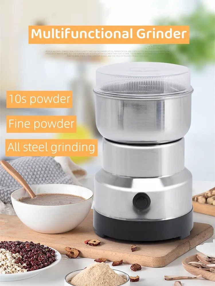 Mini Electric Grinder 85g | Stainless Steel Coffee Bean &amp; Masala Grinder | Multifunctional Spice Grinder Machine 220–240V