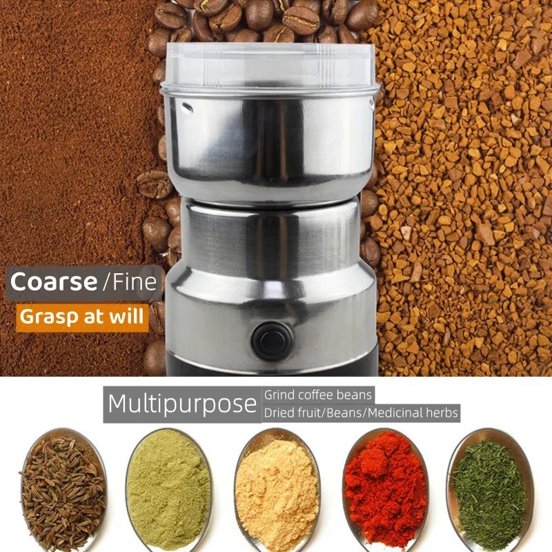 Mini Electric Grinder 85g | Stainless Steel Coffee Bean &amp; Masala Grinder | Multifunctional Spice Grinder Machine 220–240V