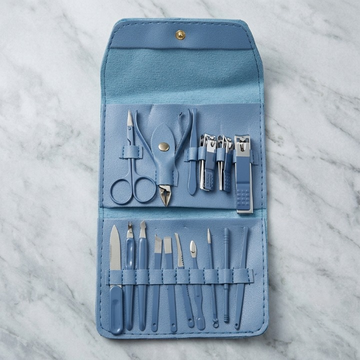 16-Piece Premium Manicure & Pedicure Grooming Kit | Stainless Steel Nail Clippers & Personal Care Set with Travel Case