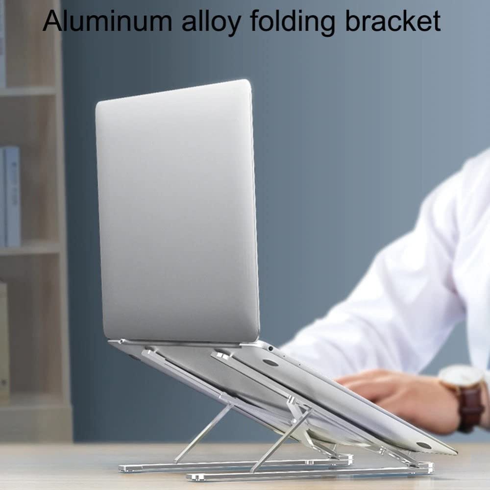 Metal Laptop Stand | Adjustable Foldable Laptop Stand | Portable Laptop Holder with Box & Cover