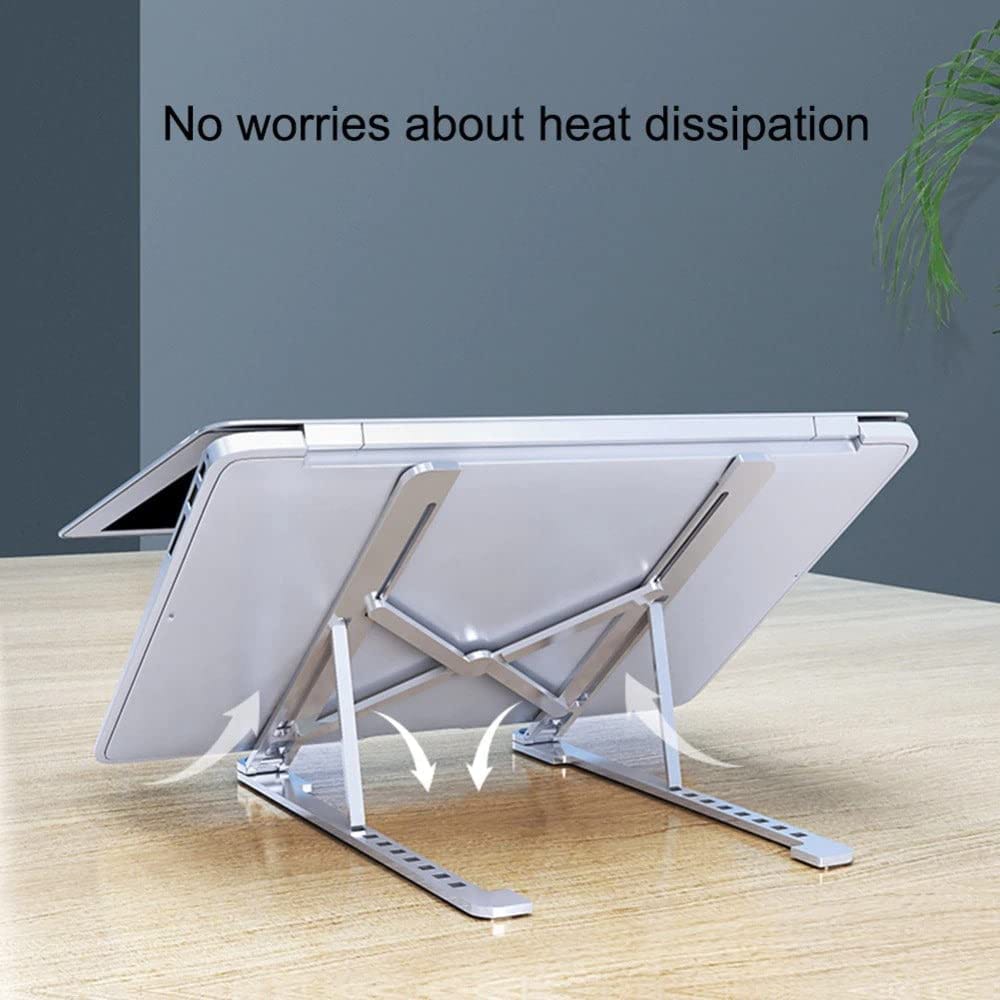 Metal Laptop Stand | Adjustable Foldable Laptop Stand | Portable Laptop Holder with Box & Cover