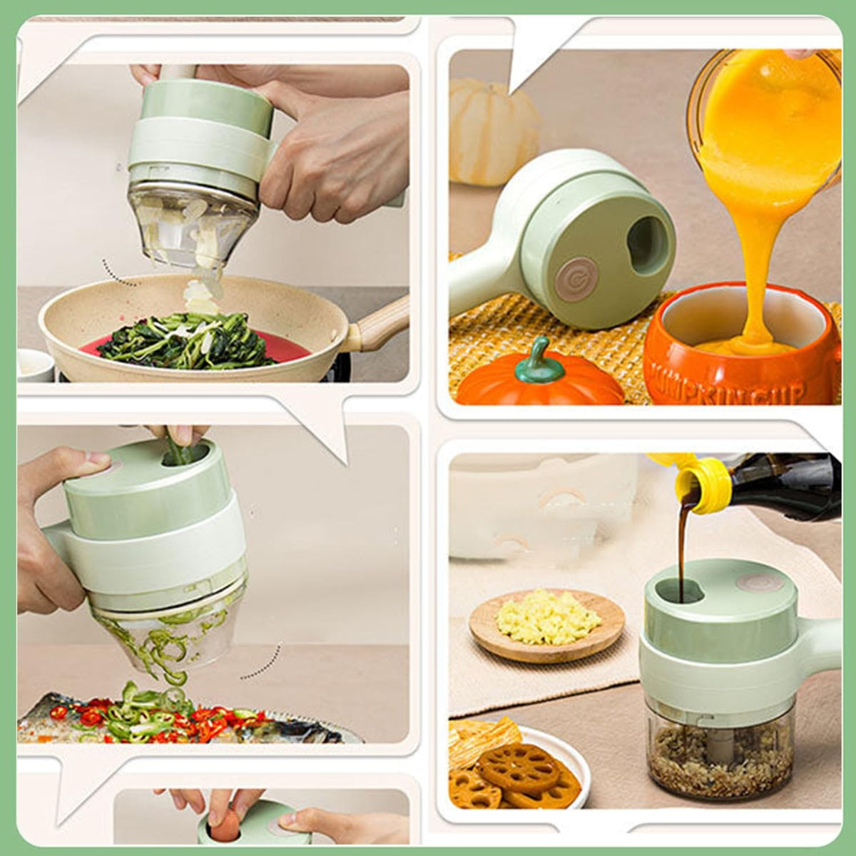 Electric Handheld Vegetable Cutter & Slicer – Multifunctional Mini Food Chopper, Compact Kitchen Tool