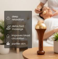 Kansa Wooden Massager for Foot & Face | Handheld Face & Foot Massage Tool
