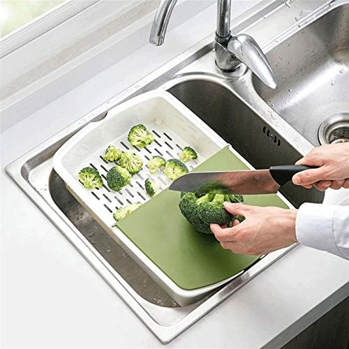 3-in-1 Kitchen Cutting Board with Drain Basket & Storage Box | Durable Plastic Chopping Board & Kitchen Prep Tool