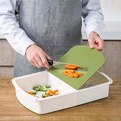 3-in-1 Kitchen Cutting Board with Drain Basket & Storage Box | Durable Plastic Chopping Board & Kitchen Prep Tool