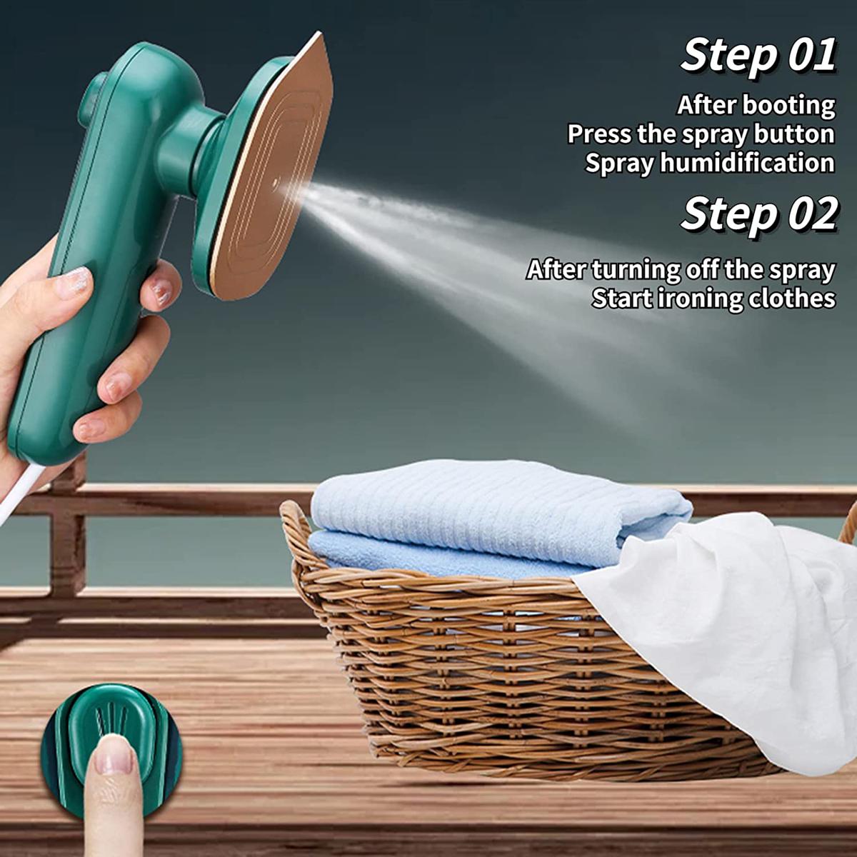 Portable Steam Iron with Spray – Mini Professional Travel Iron for Clothes, Dry & Wet Ironing