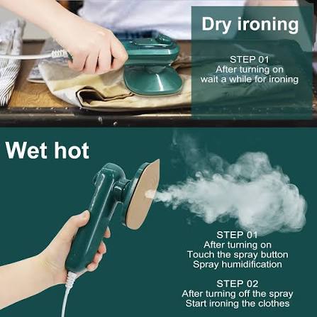 Portable Steam Iron with Spray – Mini Professional Travel Iron for Clothes, Dry & Wet Ironing