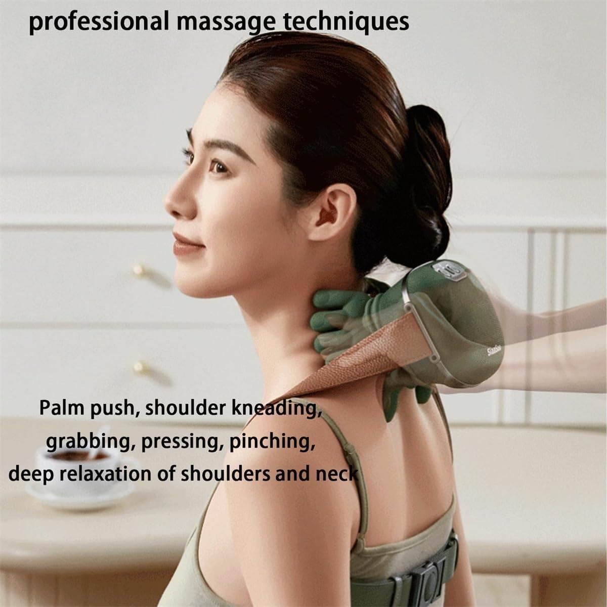 Smart Finger Pressure Neck Massager | Electric Heated Deep Kneading Massager for Neck, Back & Shoulders | Relaxation Device